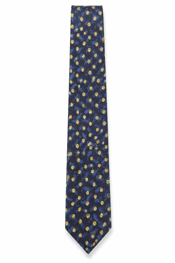 Angelo Ostenti Men’s Blue Floral Silk Designer Tie One Size