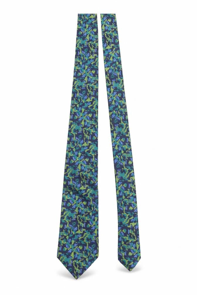 Charles Tyrwhitt Men's Blue Green Camouflage Silk Handmade Tie One Size