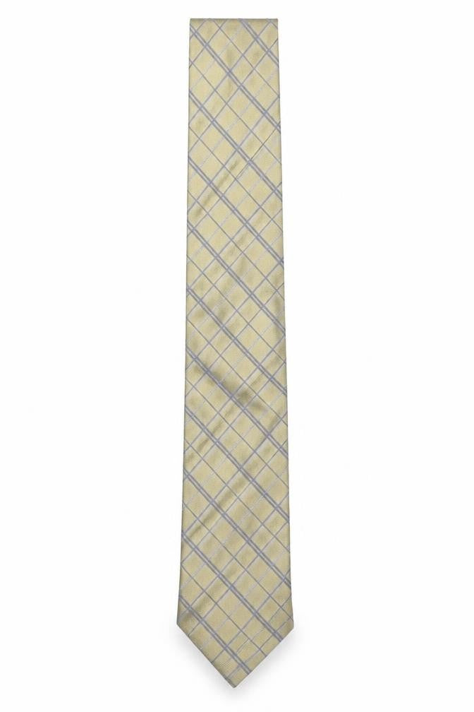 Tie Rack Men's Beige Silk Checked Italian Tie One Size