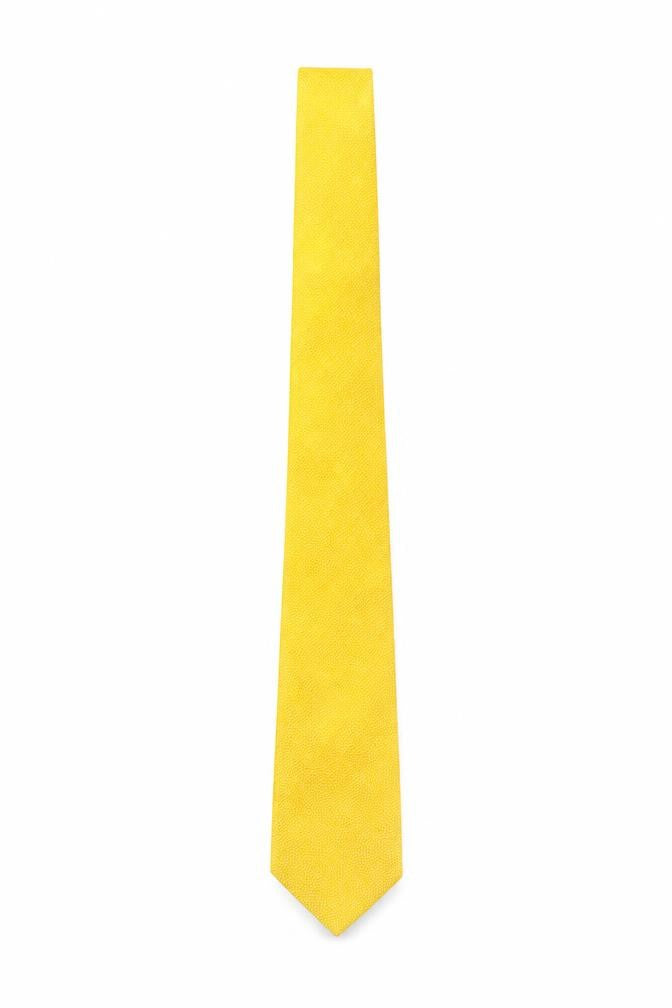 Charles Tyrwhitt Men's Yellow Silk Slim Tie Made in England