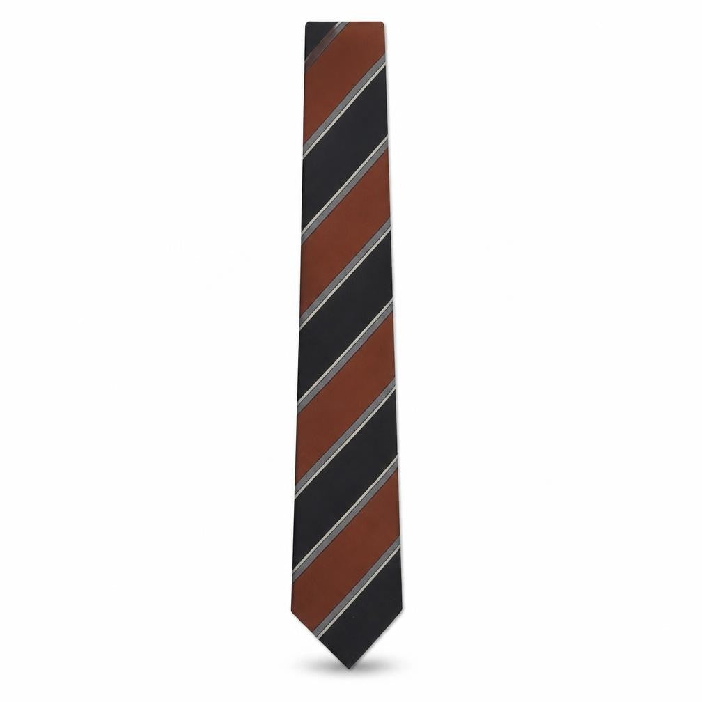 Altea Milano Men’s Brown Striped Silk Designer Tie One Size