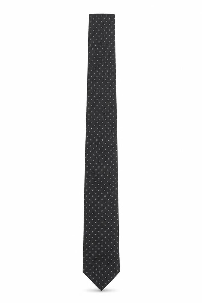 Butler & Webb Men's Black Silk Slim Polka Dot Tie