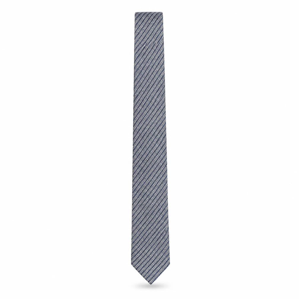 Dehavilland Men's Blue Checked 100% Silk Slim Tie