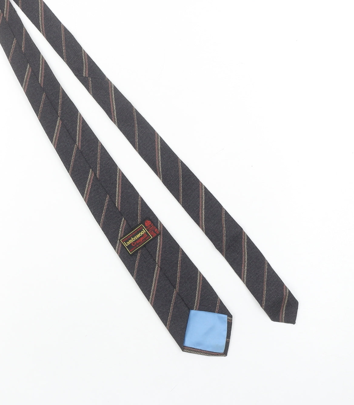 Craigmill Men's Black Striped Wool Slim Tie Made in Scotland