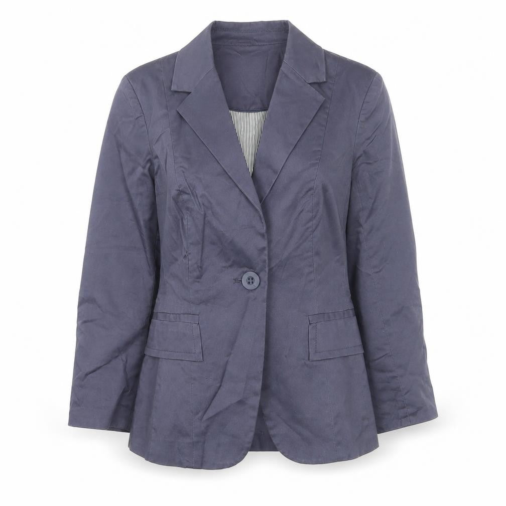 New Look Women Blue Slim Fit Cotton Blazer UK 8 Smart Casual