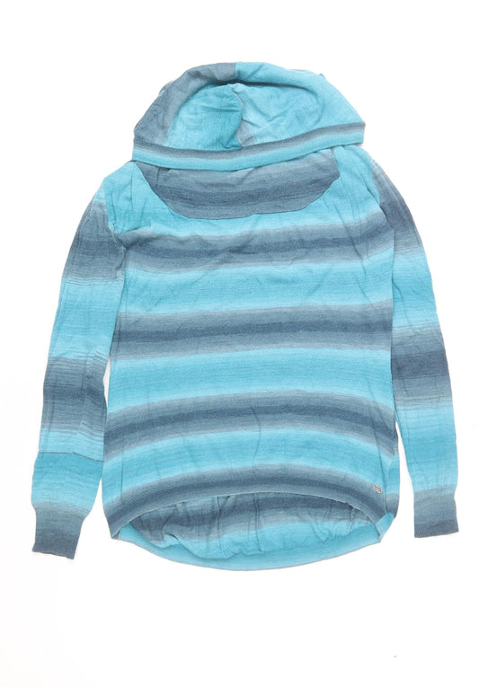 Animal Women’s Blue Striped Hooded Pullover Jumper Size 10
