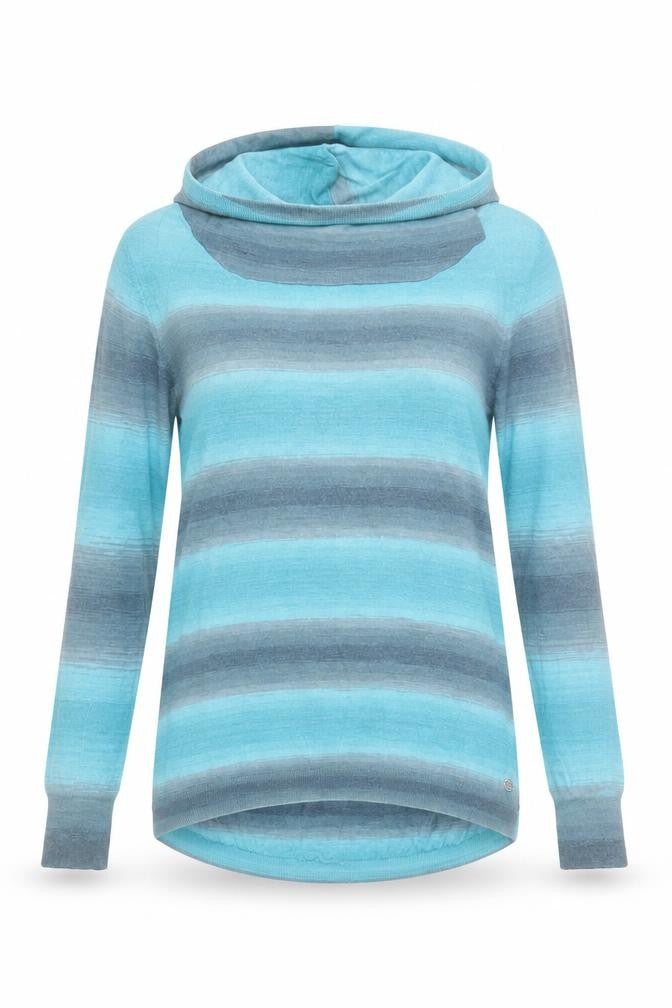 Animal Women’s Blue Striped Hooded Pullover Jumper Size 10