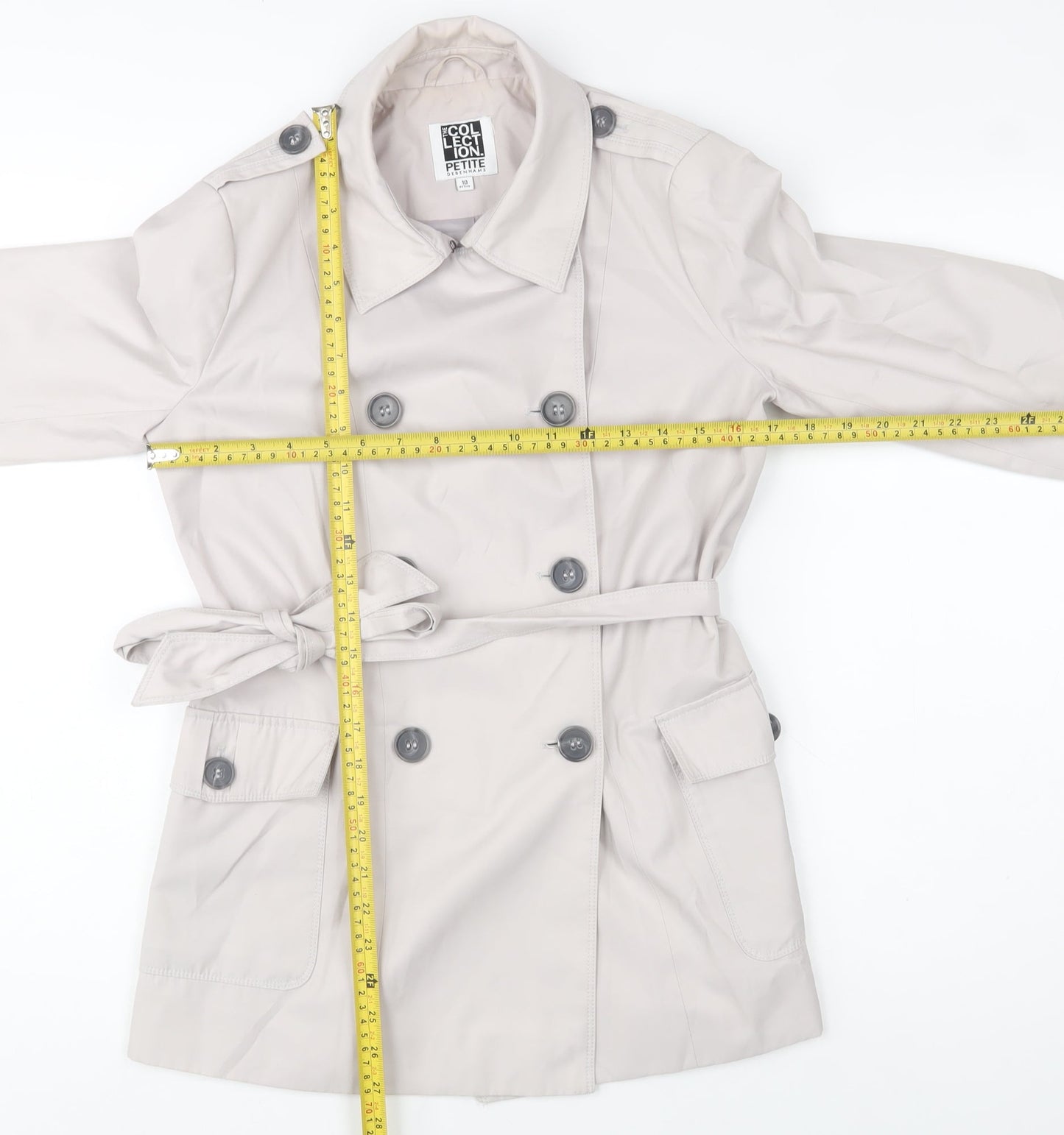Debenhams The Collection Petite Beige Trench Coat Size 10