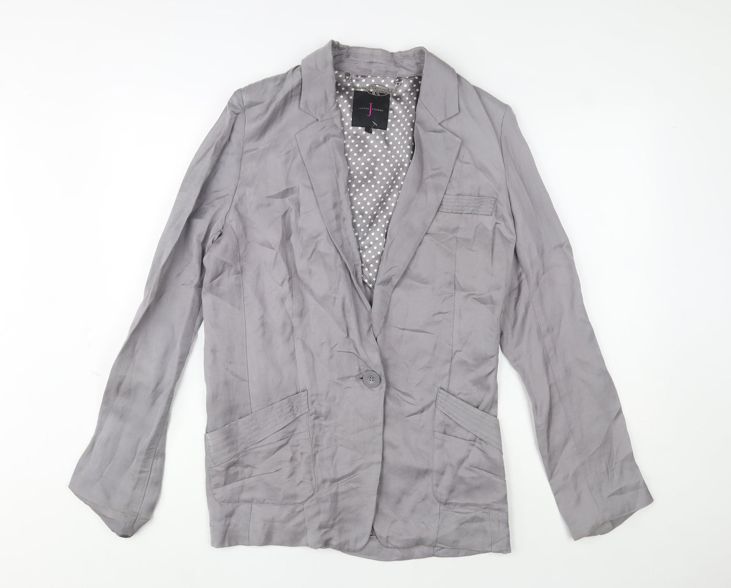 Jasper Conran Women’s Grey Linen Blend Blazer Size 12