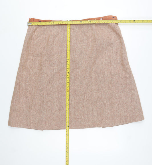 Florence & Fred Women's Beige Embroidered A-Line Tweed Skirt Size 20