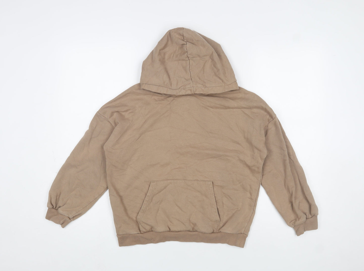 Marks and Spencer Boys Beige Pullover Hoodie 11-12 Years Cotton Blend