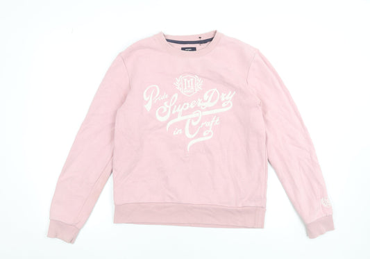 Superdry Women's Pink Crew Neck Pullover Sweatshirt UK 8