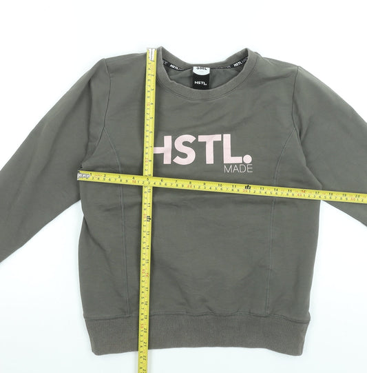 HSTL Made Women's Khaki Crew Neck Pullover Sweatshirt Size S