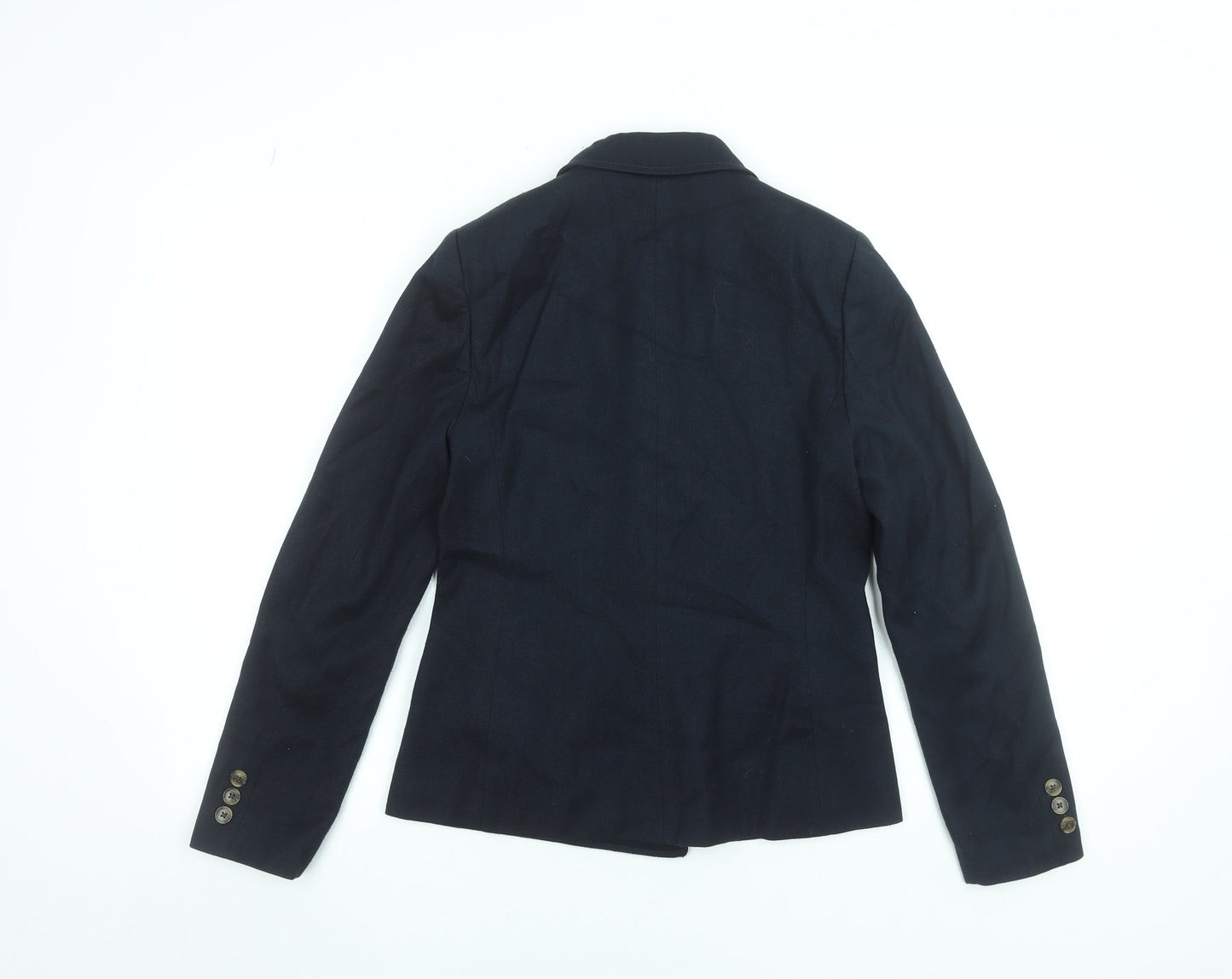 Marks and Spencer Women's Navy Blue Blazer Size 6 Wool Mix Smart Jacket