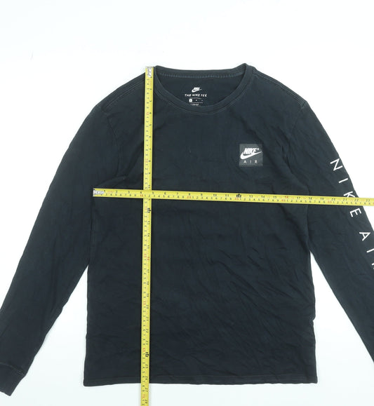 Nike Air Men's Black Long Sleeve Athletic Cotton T-Shirt Size M