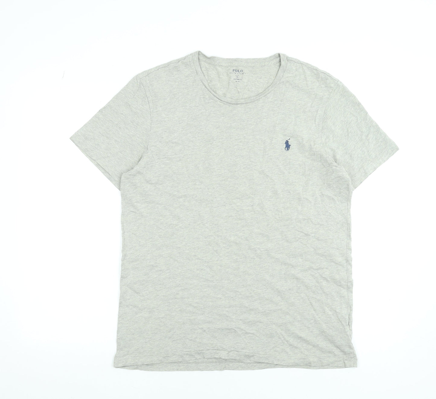 Polo Ralph Lauren Men's Grey Crew Neck Custom Fit T-Shirt Size L