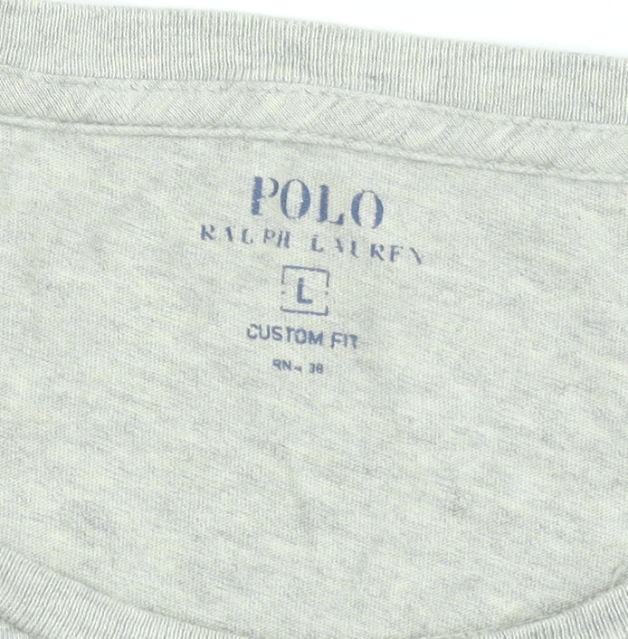 Polo Ralph Lauren Men's Grey Crew Neck Custom Fit T-Shirt Size L