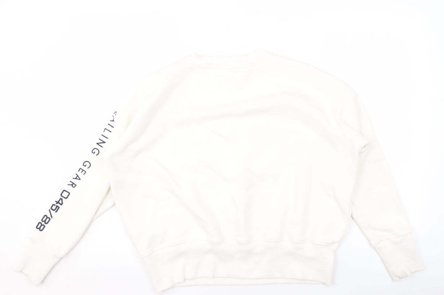 Womens UK XS Regular Tommy Jeans White Pullover Sweatshirt