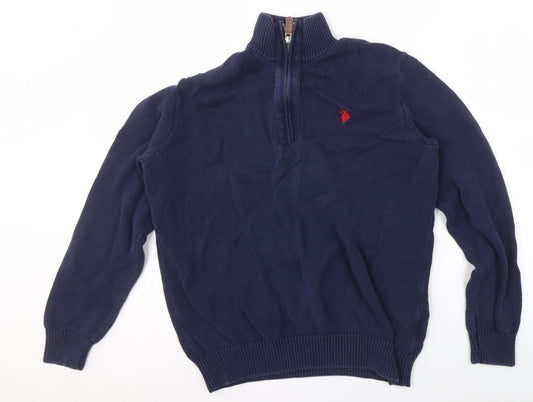 Womens UK M Regular U.S. Polo Assn. Blue Pullover Sweatshirt