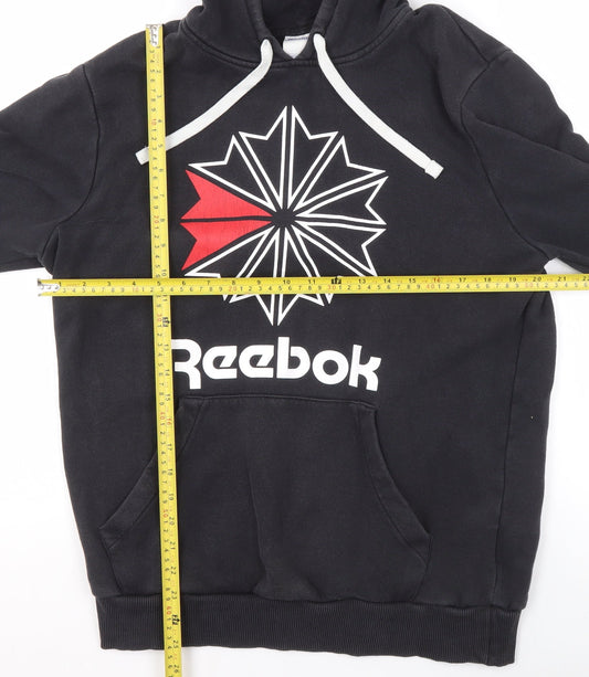 Mens UK M Regular Reebok Black Pullover Hoodie