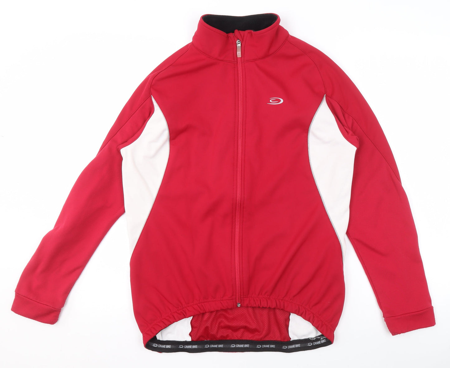 Crane Women Red Softshell Cycling Jacket Size M Full Zip Reflective Sportswear
