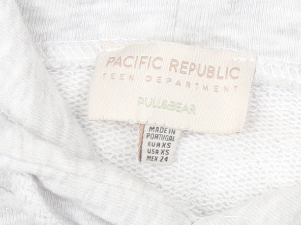 Pull & Bear Teen Women Grey Hoodie XS Boston Players Print