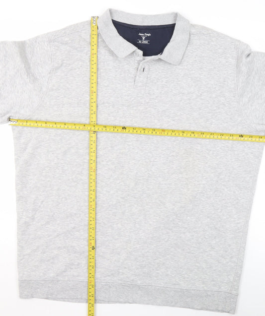 James Pringle Men’s Grey Collared Henley Sweatshirt Size 2XL