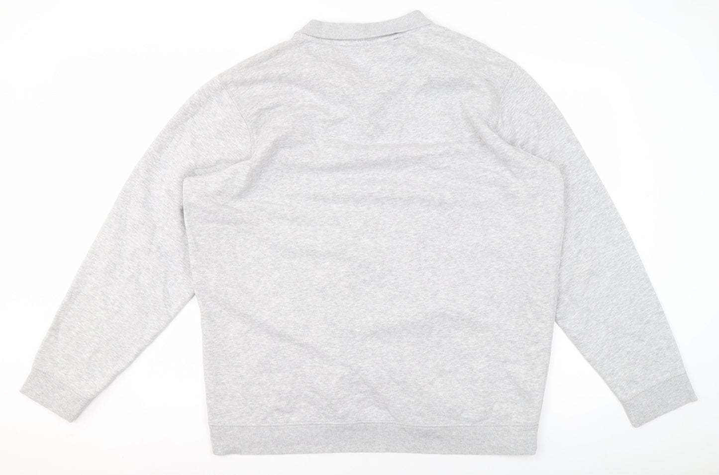James Pringle Men’s Grey Collared Henley Sweatshirt Size 2XL