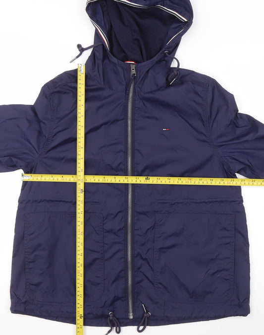 Tommy Hilfiger Women's Blue Hooded Windbreaker Jacket Size S