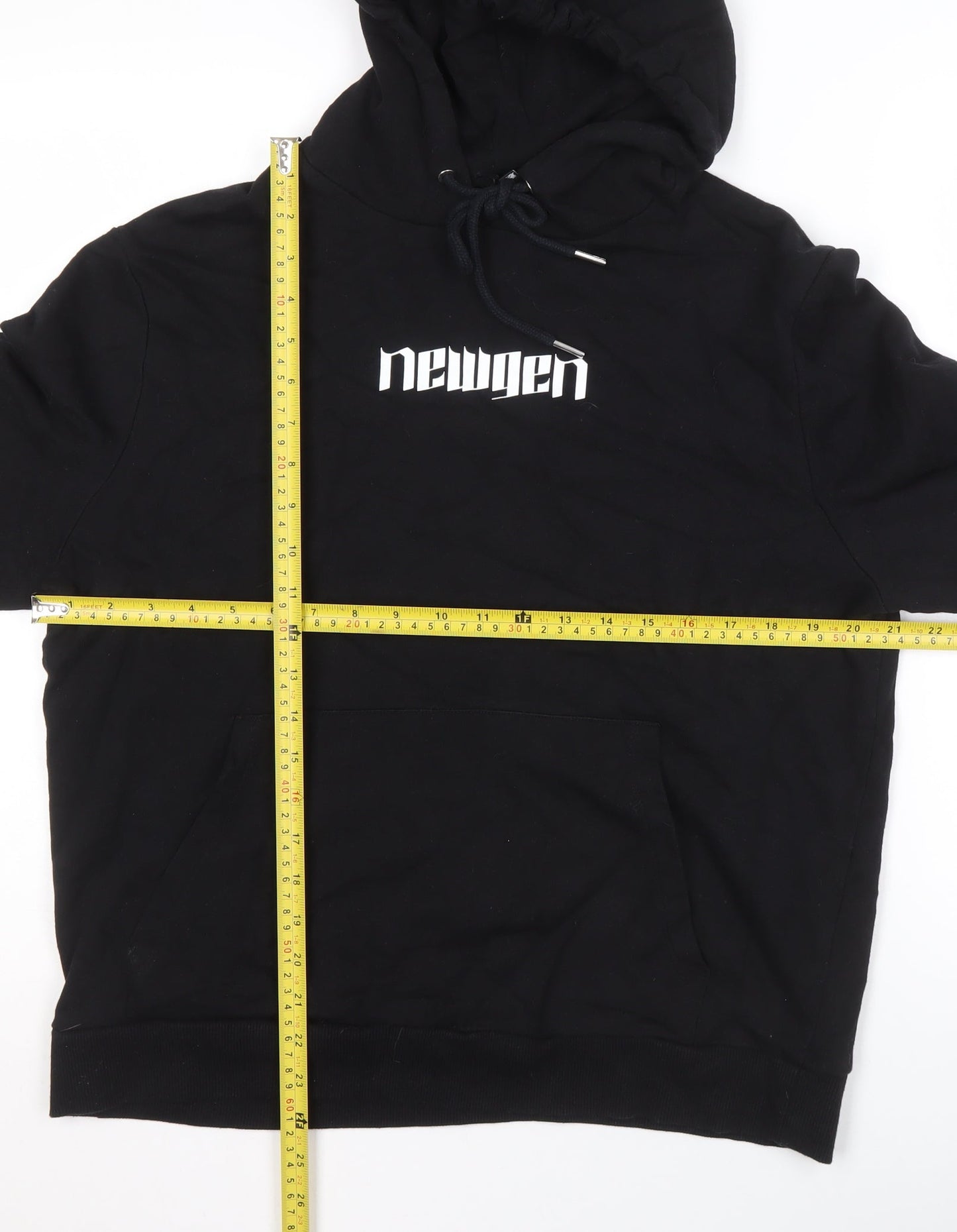 ASOS Design Unisex Kids Black Pullover Hoodie L Logo Graphic Cotton
