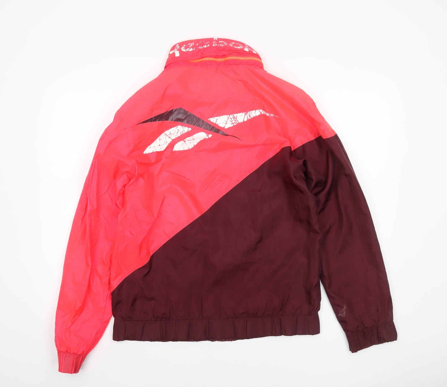 Womens UK Size S Regular Reebok Red Nylon Jacket