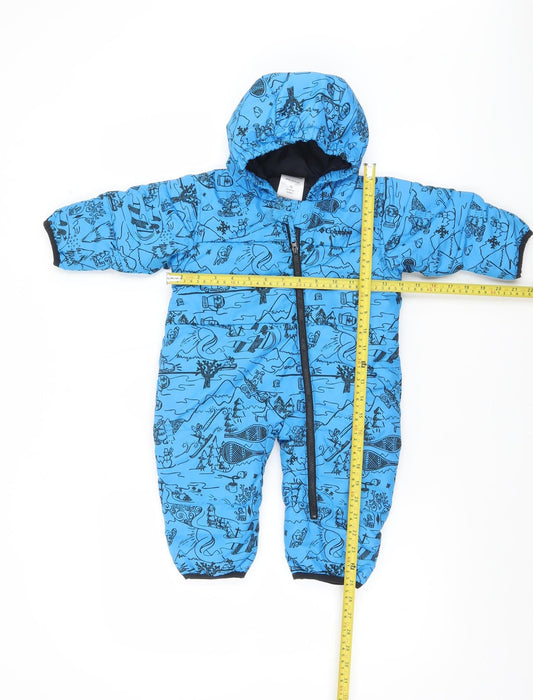 Columbia Blue Unisex Baby Snowsuit 12 Months Hooded Puffer Winter Suit