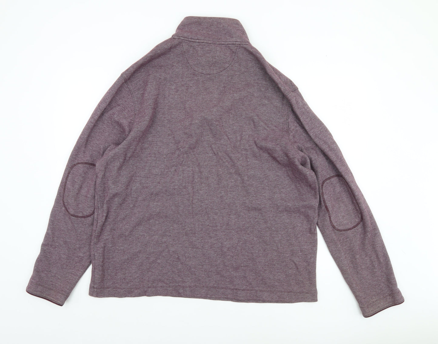 Marks and Spencer Blue Harbour Men's Purple 1/4 Zip Cotton Sweatshirt XL