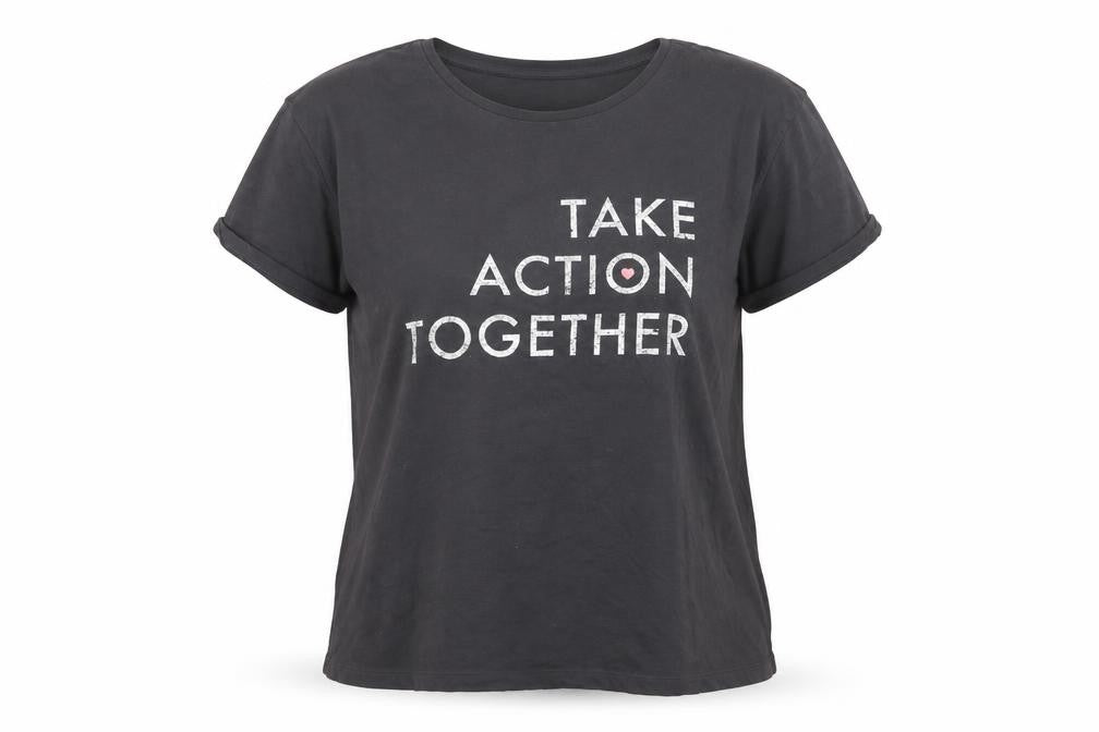 MNG Women's Black 'Take Action Together' T-Shirt Size M