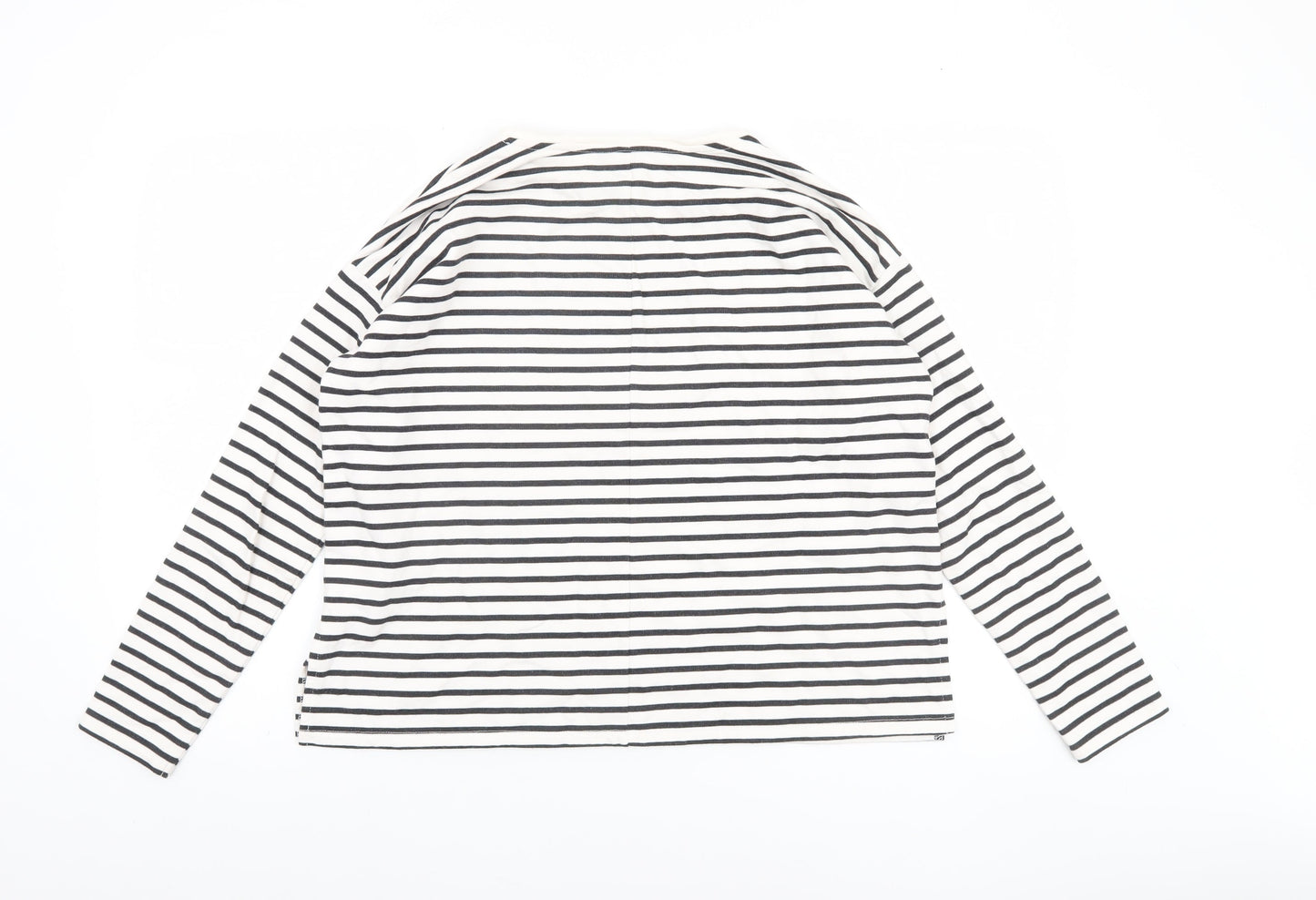 ASOS Women’s White Striped Long Sleeve Cotton Jersey Top Size 8