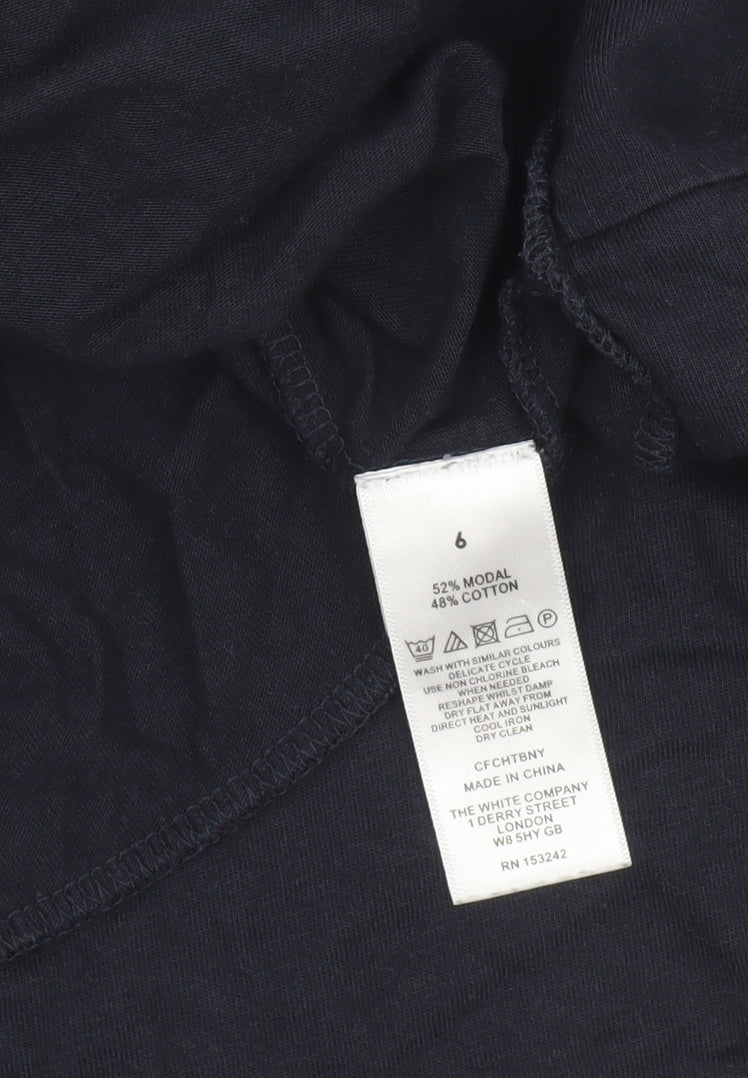 The White Company Womens Black Size 6 Tunic Style Blouse