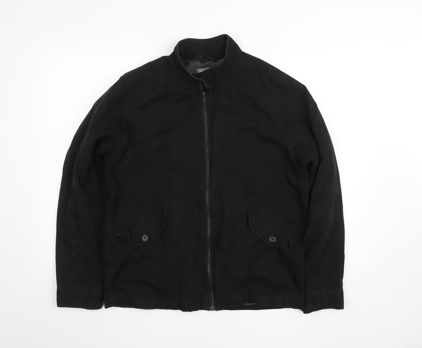ASOS Men's Black Cotton Full Zip Jacket M Regular Fit