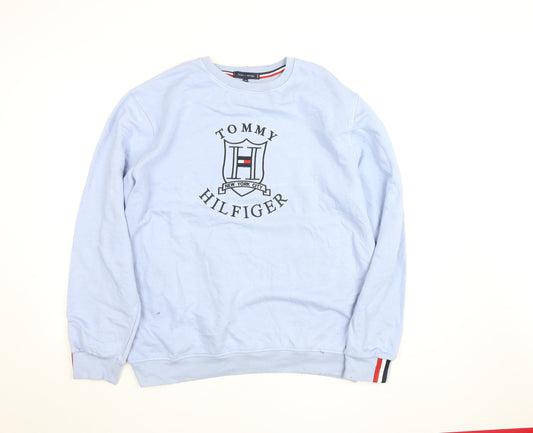 Tommy Hilfiger Men's Blue 2XL Logo Pullover Sweatshirt