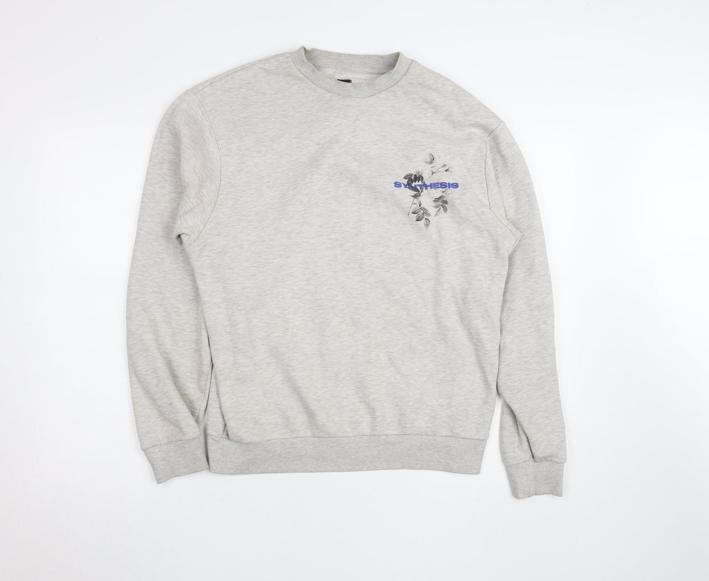 River Island Women’s Grey Floral Graphic Pullover Sweatshirt Size S