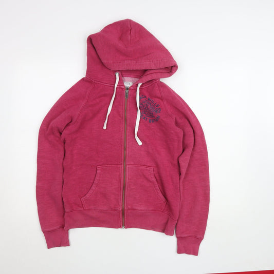 Womens UK 10 Regular Jack Wills Pink Full Zip Hoodie
