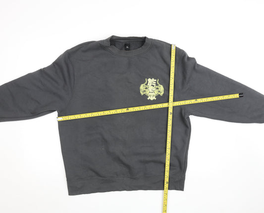 River Island Men’s Grey Graphic Tiger Pullover Sweatshirt L