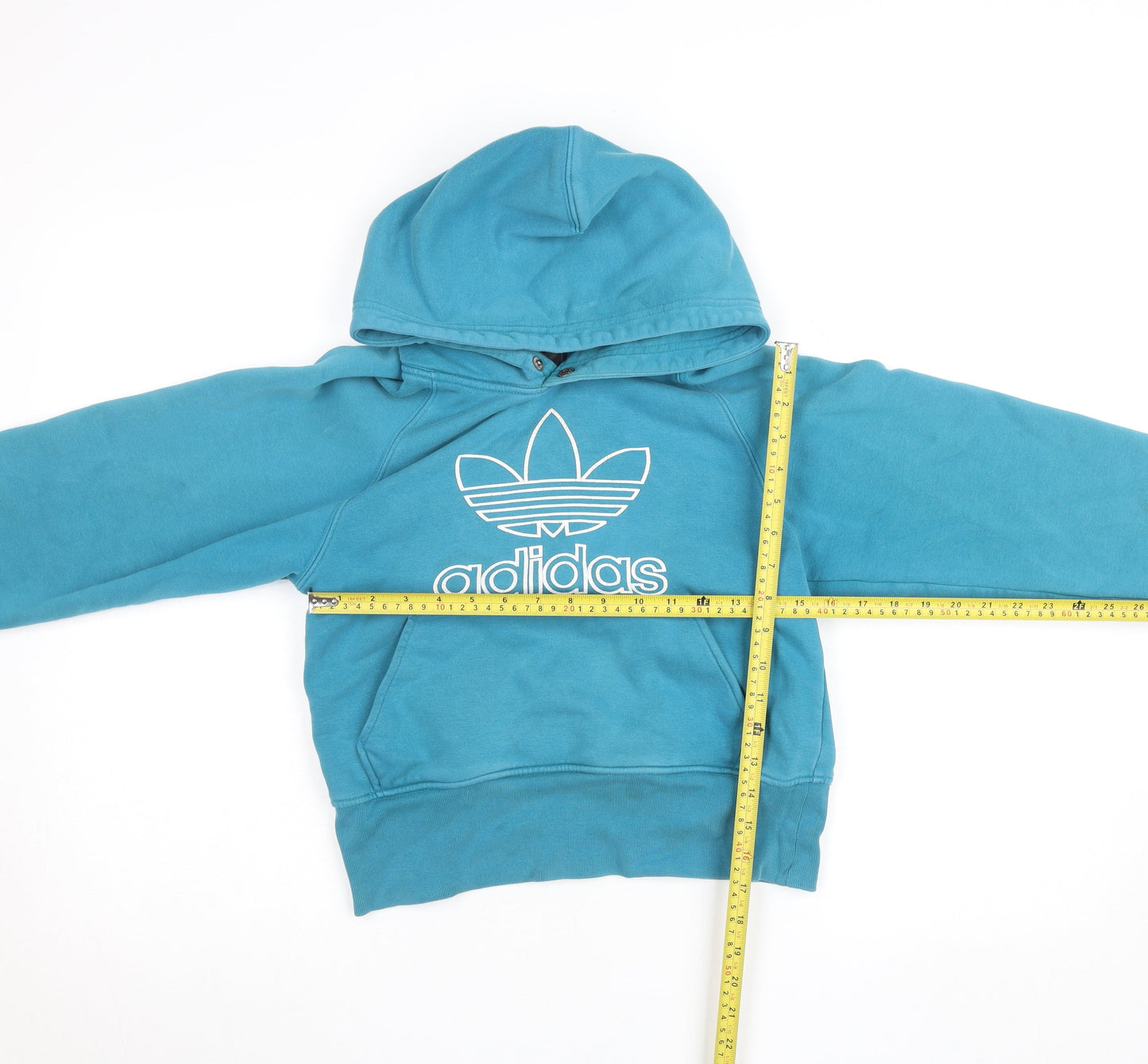 Womens UK XS Regular adidas Blue Pullover Hoodie