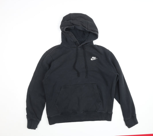 Nike Men's Black Pullover Hoodie M Fleece Logo Sportswear