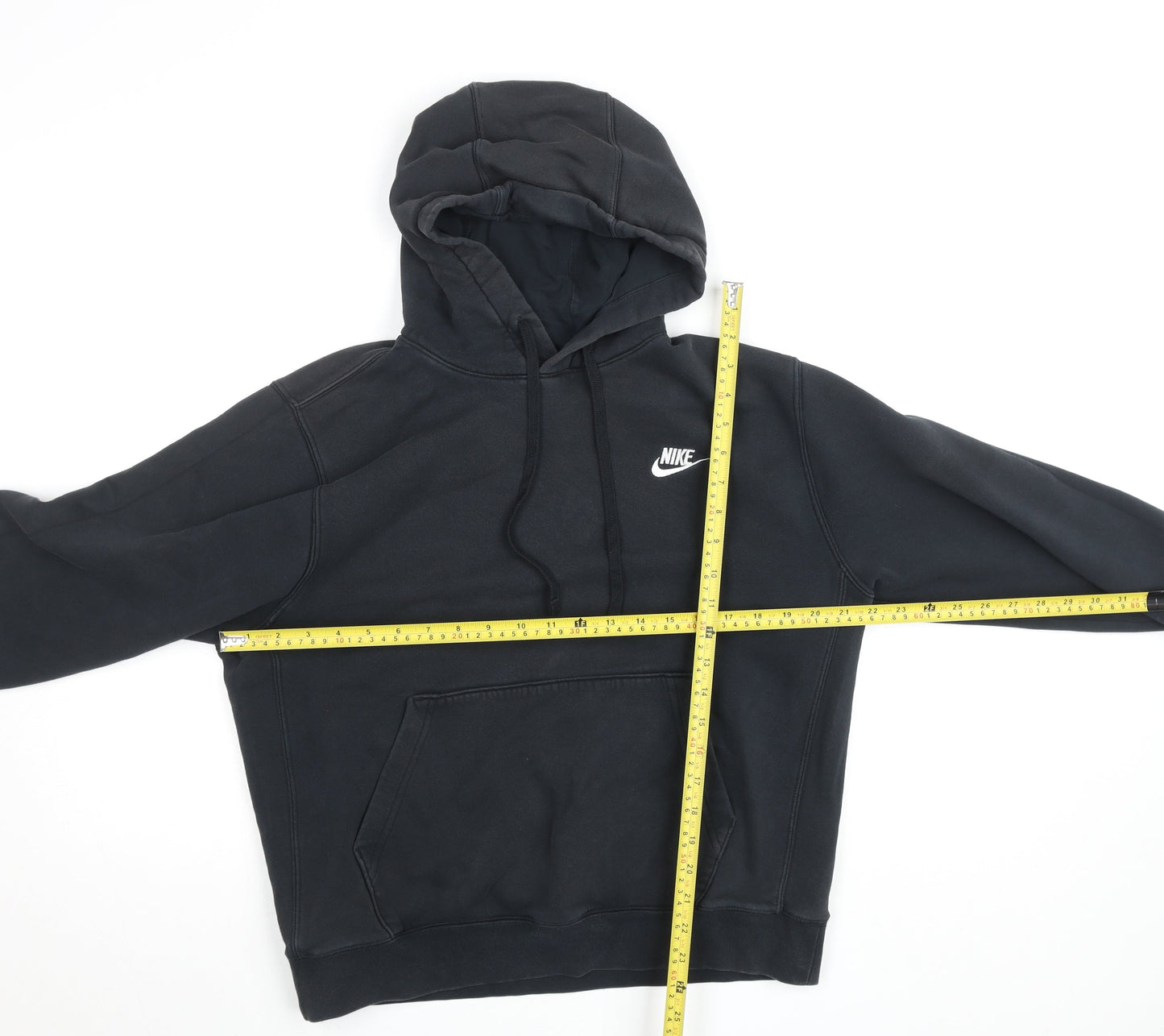 Nike Men's Black Pullover Hoodie M Fleece Logo Sportswear