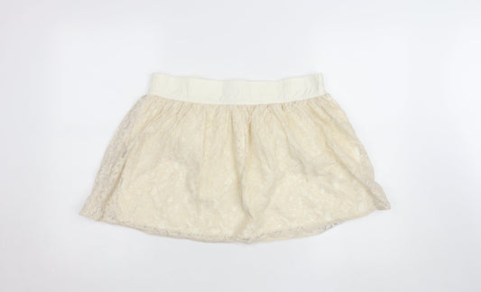 Farrell & Brown Women's Ivory Lace Bubble Hem Short Skirt L
