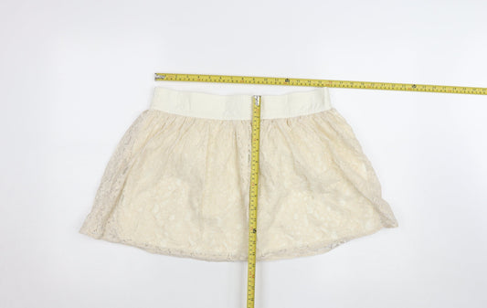 Farrell & Brown Women's Ivory Lace Bubble Hem Short Skirt L