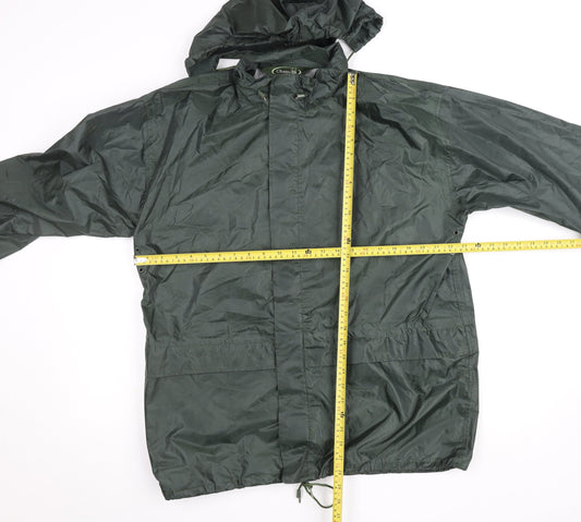 Champion Mens Green Waterproof Hooded Rain Jacket L Regular