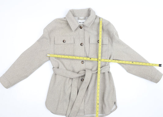 ABOUT YOU Women’s Beige Belted Twill Jacket Size 10 Regular Fit