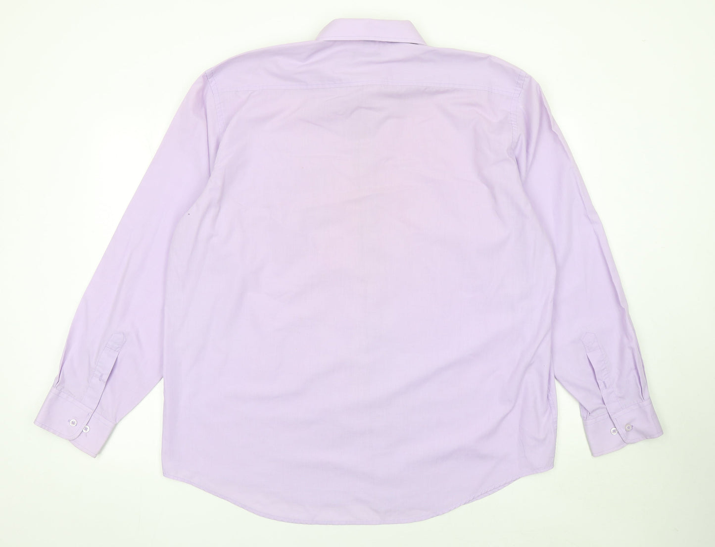 Jason Jones Men’s Purple Long Sleeve Button-Up Shirt Size 17.5 Regular Fit