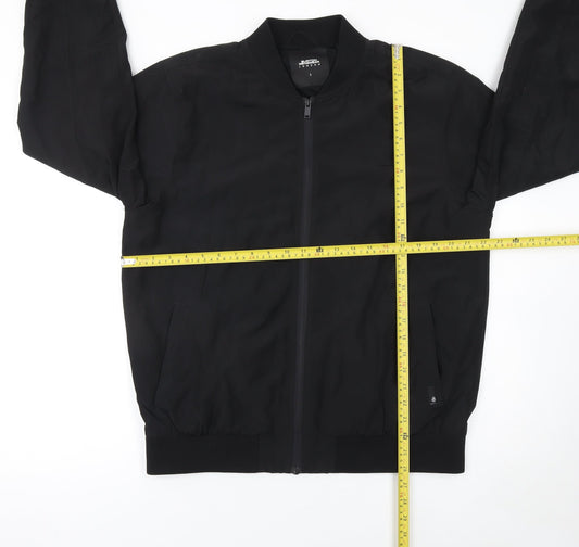 Burton Menswear London Men’s Black Bomber Jacket L Full Zip Polyester